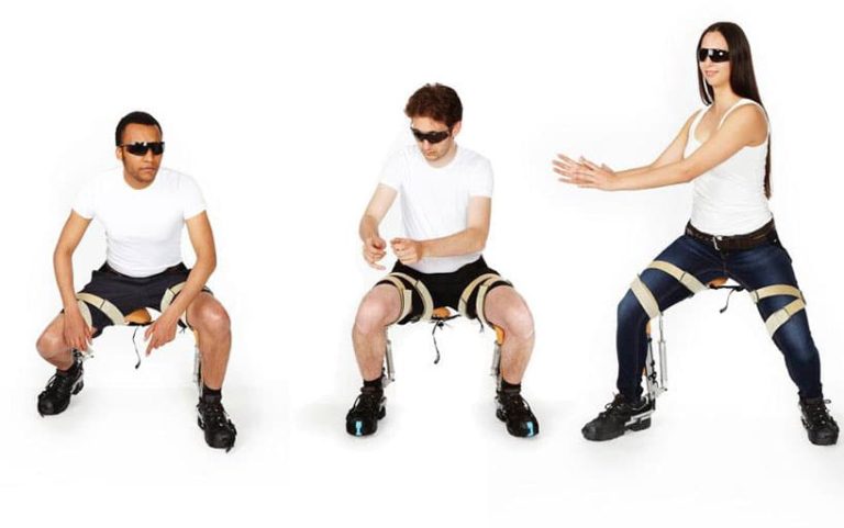 Une chaise invisible grâce à un exosquelette