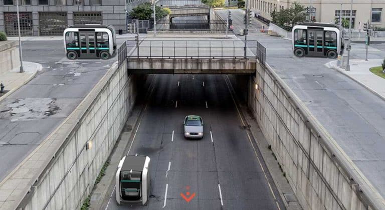 Un bus imprimé en 3D, qui conduit tout seul et que l’on peut appeler avec une application