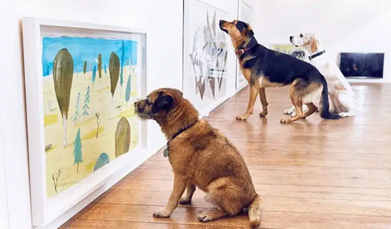 Une exposition d’art londonienne pour les chiens qui encourage les propriétaires à jouer