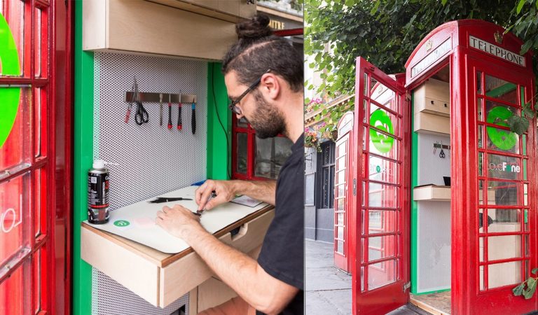 Les cabines téléphoniques rouges inutilisées sont transformées en atelier de réparation