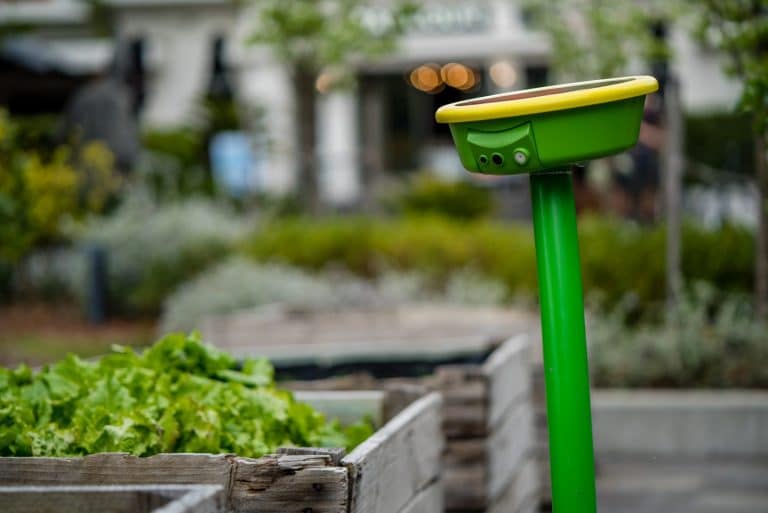 Un robot de jardin solaire qui arrose et effraie les insectes nuisibles