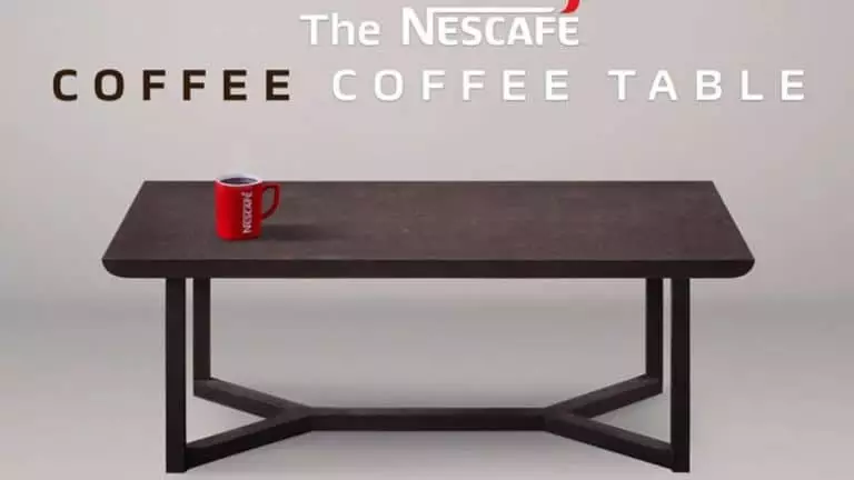 Nescafé lance une table écologique avec du marc de café