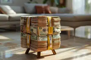 Ce meuble improbable : un tabouret en billets de banque recyclés qui pourrait bien vous surprendre