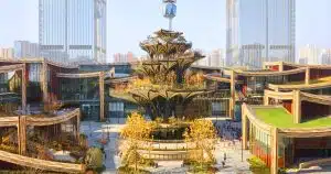 Ce parc vertical à Xi&rsquo;an avec ses 56 terrasses et 100 000 tuiles céramiques réinvente l&rsquo;architecture urbaine