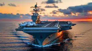 Aussi long que trois terrains de foot, l'USS Gerald R. Ford, 112 000 tonnes, écrase la concurrence navale mondiale