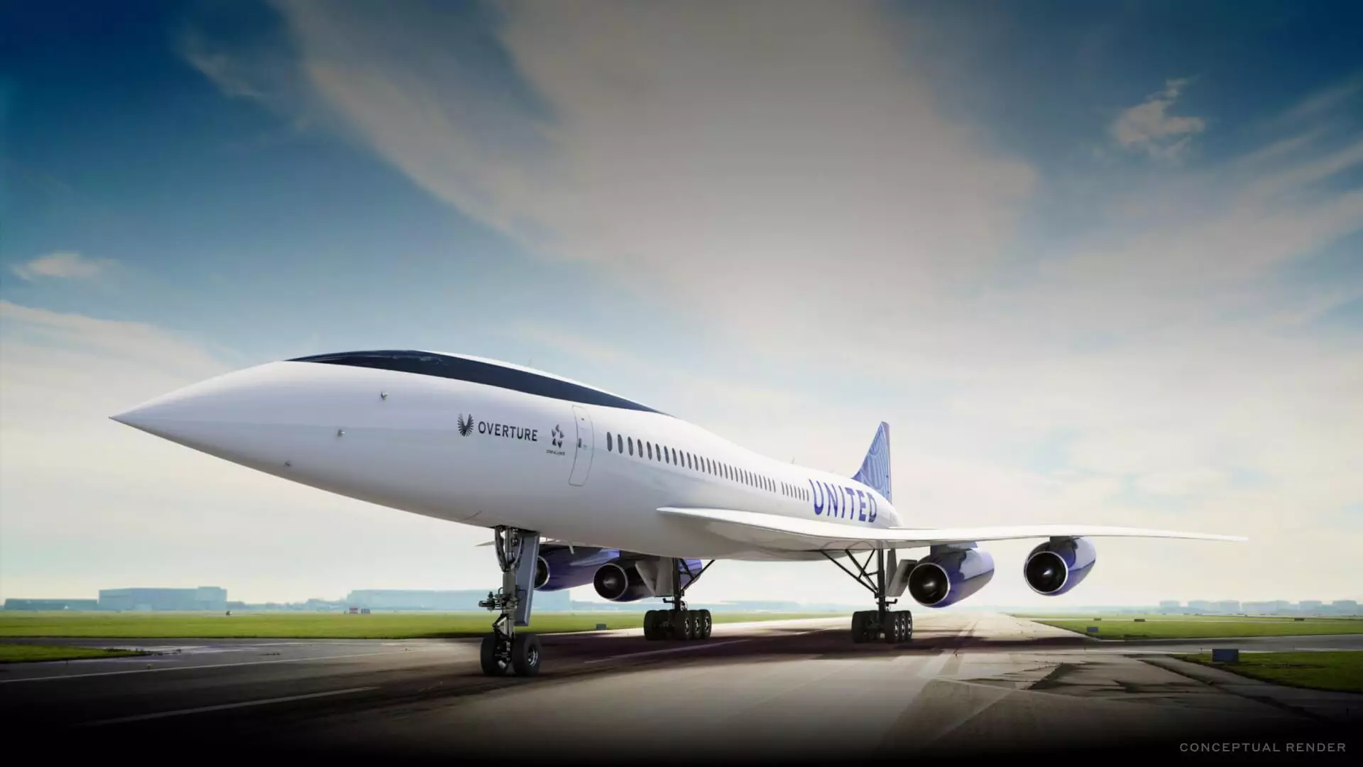 Une représentation de l'avion de passagers Overture que Boom Supersonic envisage de construire