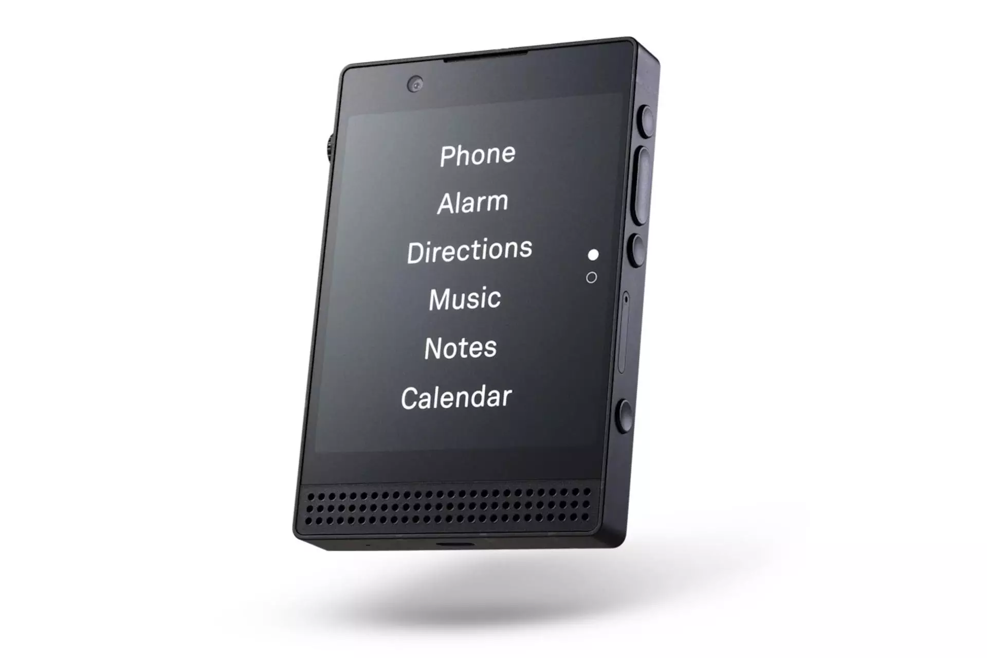Contrairement à l'écran E Ink du modèle précédent, le Light Phone III est équipé d'un écran AMOLED noir et blanc derrière un verre mat.