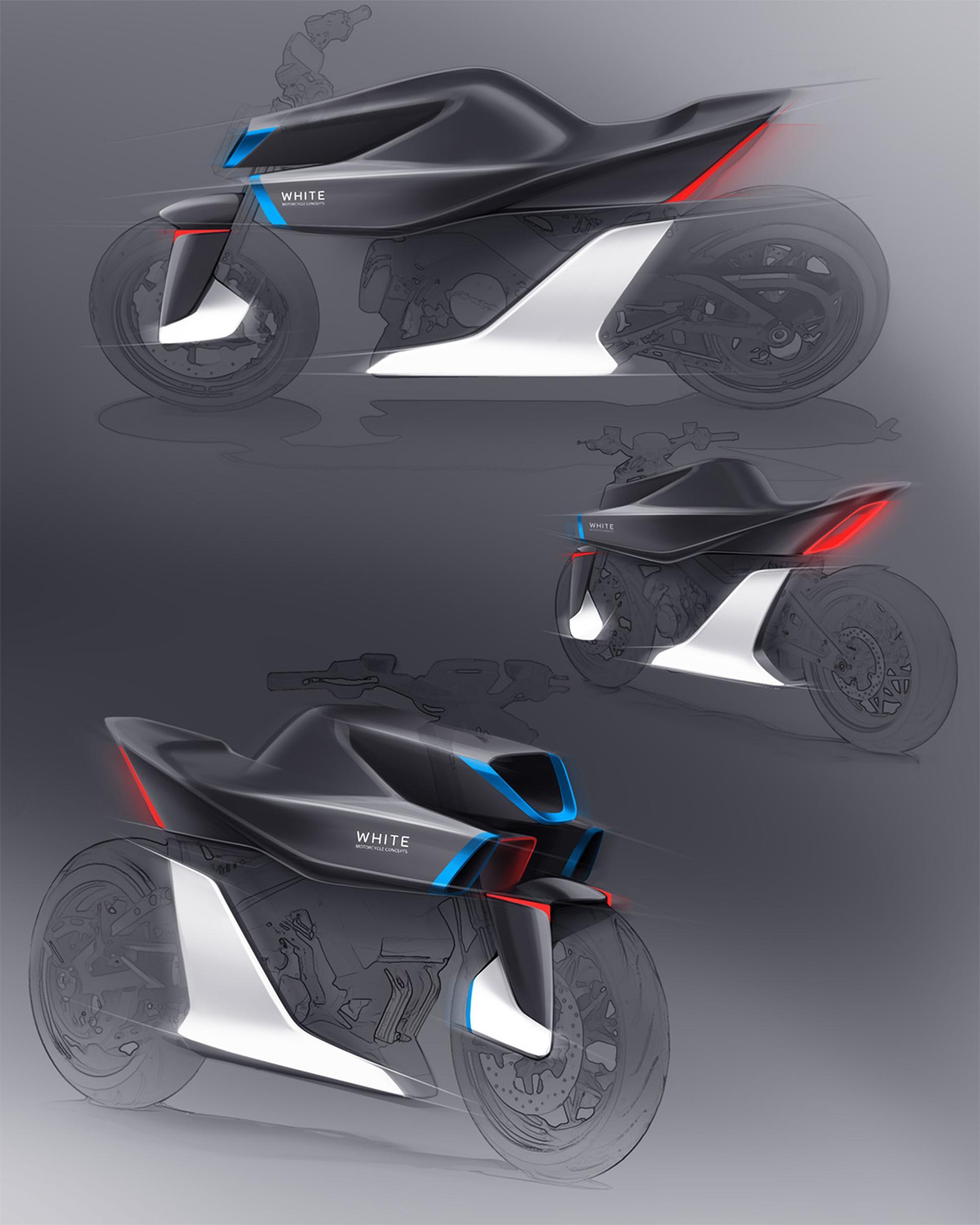 La collaboration entre WMC et Pininfarina a abouti à ces élégants croquis conceptuels qui laissent beaucoup d'espace pour que l'air circule tout au long de la moto