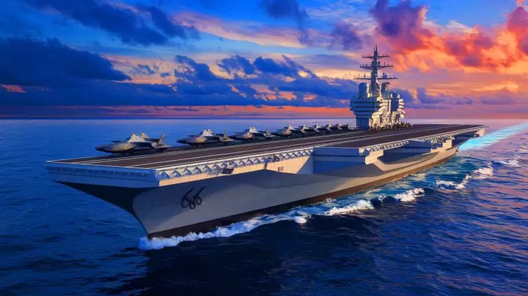 « Les États-Unis abasourdis par le bond en avant de la Chine » : ce porte-avions nucléaire révolutionnaire redéfinit la suprématie navale avec sa technologie futuriste Illustration de l'avancée technologique des porte-avions chinois avec le Type 004 (création par IA, illustration non réaliste). Crédit : Ideogram.