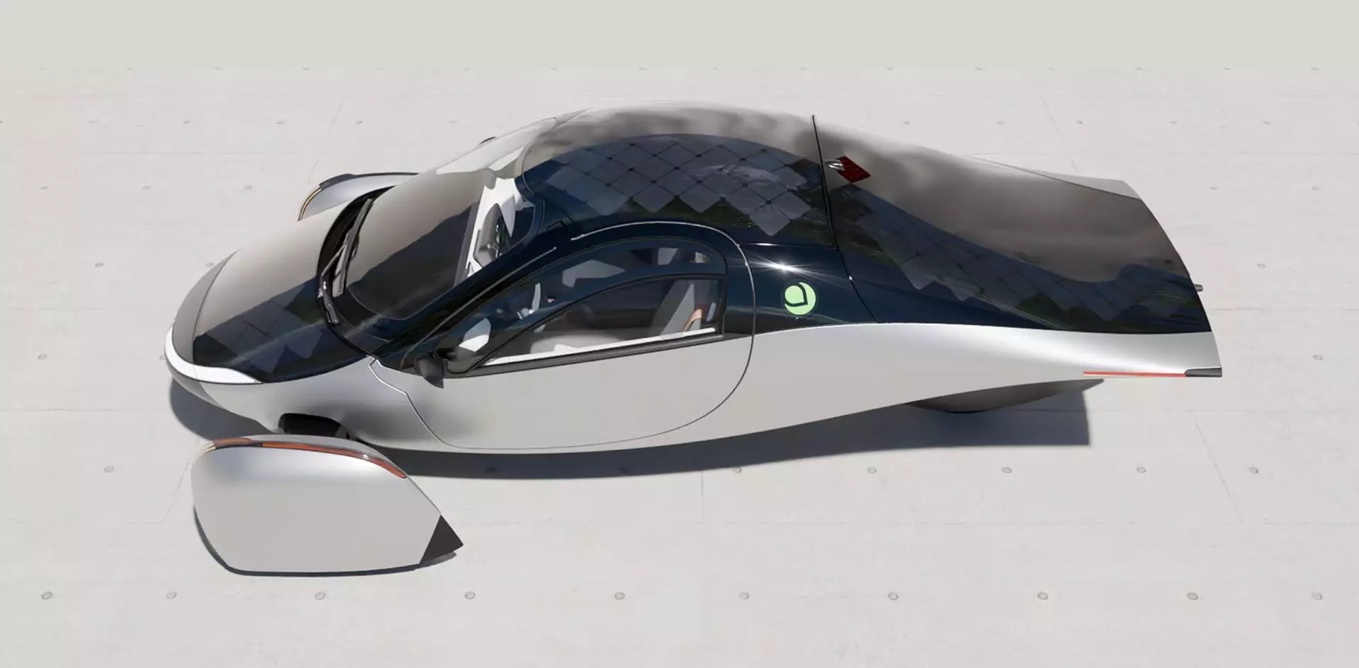 Le corps léger et le design aérodynamique de l'Aptera lui permettent de parcourir jusqu'à 40 miles par jour uniquement grâce à l'énergie solaire