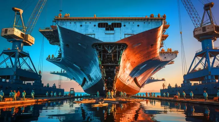« Ils n’avaient rien prévu » : un problème colossal surgit sur les porte-avions nucléaires de la marine américaine sans que personne ne l’ait anticipé Illustration de la démolition complexe d'un porte-avions nucléaire américain (création par IA, illustration non réaliste). Crédit : Ideogram.
