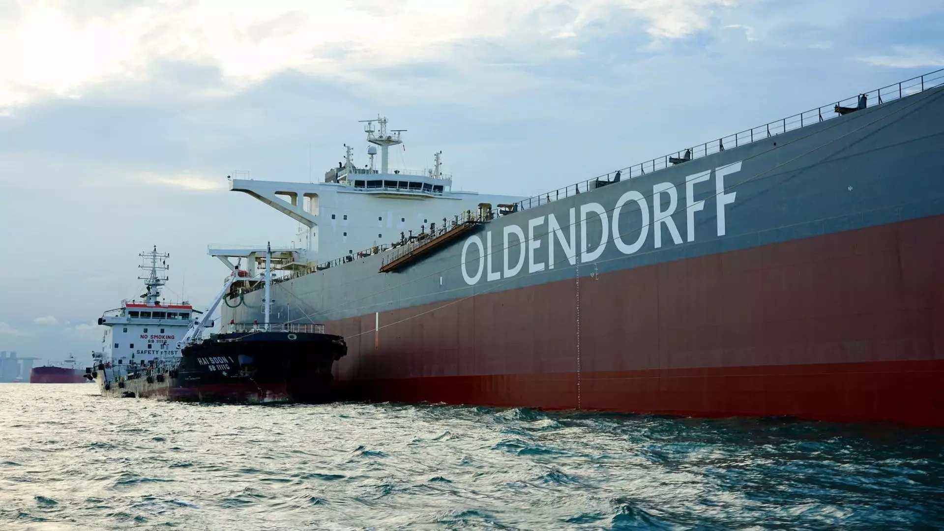 Le navire Luise Oldendorff est alimenté avec du VLS B24, un mélange marin contenant 24 % de biodiesel de deuxième génération.