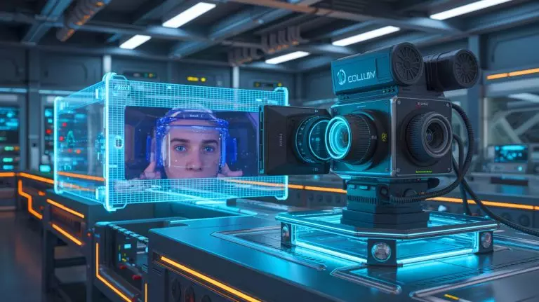 Illustration de la technologie de caméra à un pixel pour l'enregistrement de films tridimensionnels. Image réalisée par IA.