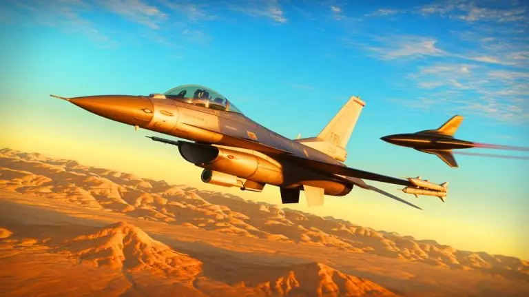 Illustration de l'incident impliquant un objet non identifié ayant heurté un F-16 en Arizona. Image réalisée par IA.