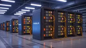 Elon Musk présente Cortex 2.0 : une machine d’élite conçue pour propulser Optimus et les futurs modèles Tesla sans pilote Illustration de l'installation du superordinateur Cortex 2.0 à Giga Texas. Image réalisée par IA.