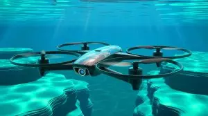 Illustration de drones sous-marins utilisant leur propre bruit pour sonder l'océan (création par IA, non réaliste). Crédit : Ideogram