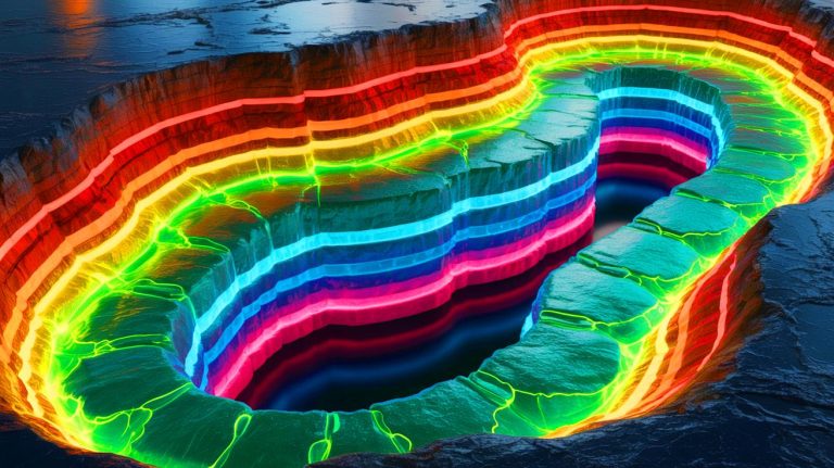 Illustration de la découverte de vastes réserves d'hydrogène naturel dans la croûte terrestre. Image réalisée par IA.