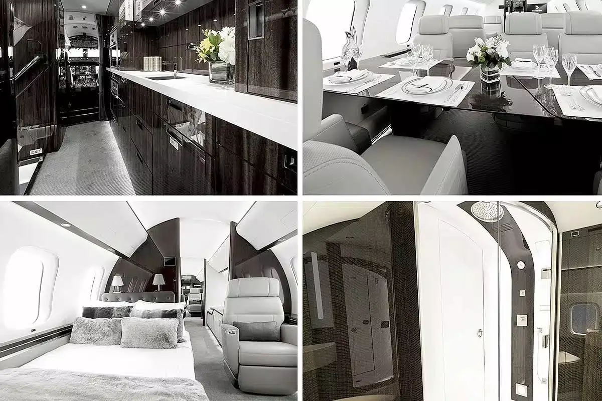 Un aménagement intérieur somptueux pour ce jet privé.