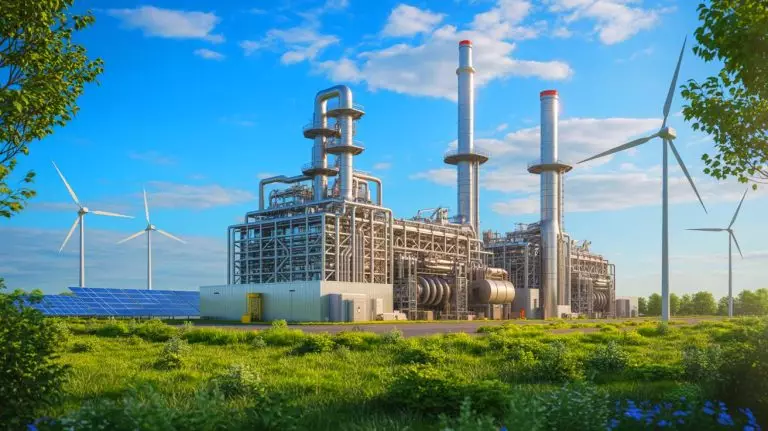 Illustration de la première usine commerciale d'e-méthanol à grande échelle au Danemark. Image réalisée par IA.
