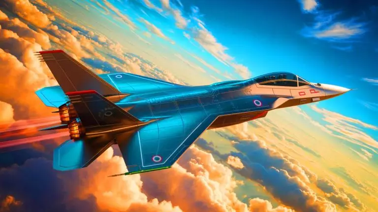 Illustration de la résurrection du chasseur Reppu pour un avion de combat de sixième génération. Image réalisée par IA.