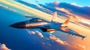 Illustration de l'avion de chasse chinois J-36 en vol, destiné à défier la suprématie aérienne américaine (création par IA, non réaliste). Crédit : Ideogram