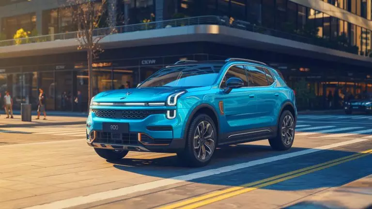 Illustration de Lynk & Co 900, SUV hybride chinois aux technologies avancées. Image réalisée par IA.