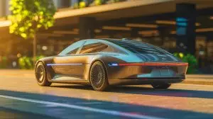 « Une voiture mi-électrique, mi-intelligente » : une entreprise chinoise dévoile un hybride dopé à la puce Nvidia Illustration de la berline hybride rechargeable Lynk & Co 10 EM-P intégrant des technologies avancées. Image réalisée par IA.