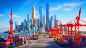 Illustration de la Chine renforçant ses alliances économiques mondiales face aux tensions commerciales avec les États-Unis. Image réalisée par IA.