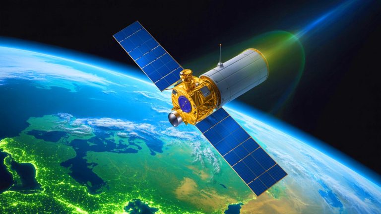 Illustration de la constellation de satellites Chutian en orbite terrestre très basse. Image réalisée par IA.
