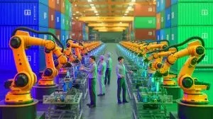 Illustration de l'impact des tensions commerciales sur l'industrie de la robotique américaine (création par IA, illustration non réaliste). Crédit : Ideogram.