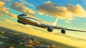 Illustration du survol du Boeing E-6 Mercury au-dessus de l'Europe pour des raisons stratégiques. Image réalisée par IA.