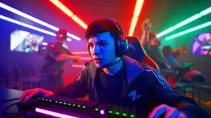 Illustration de Ilya "m0NESY" Osipov rejoignant Team Falcon dans un transfert record pour l'esport (création par IA, non réaliste). Crédit : Ideogram