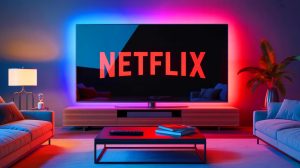 Illustration de l'intégration des publicités générées par IA dans le service de streaming Netflix. Image réalisée par IA.