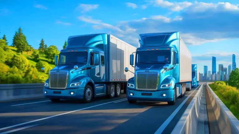 Un poids lourd sans conducteur sur l’autoroute : ce camion autonome de 18 roues livre déjà des marchandises aux États-Unis Illustration de camions lourds autonomes circulant entre Dallas et Houston (création par IA, non réaliste). Crédit : Ideogram