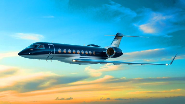 Illustration de l'intérieur luxueux du Gulfstream G800 avec ses espaces de vie modulables (création par IA, non réaliste). Crédit : Ideogram
