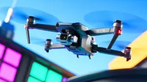 Illustration de drones pilotés par une intelligence artificielle inspirée des oiseaux de proie. Image réalisée par IA.