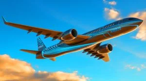 Illustration de l'avion à hydrogène innovant présenté par Airbus. Image réalisée par IA.