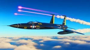 Ces avions pulvérisent les records de vitesse : découvrez les engins supersoniques qui défient les lois de la physique et redéfinissent les limites aériennes Illustration de l'avion X-15 établissant un record de vitesse. Image réalisée par IA.