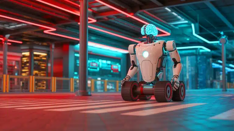 « Ils pensent comme nous » : ces robots dotés d’un cerveau artificiel fonctionnent des jours entiers avec 90 % d’énergie en moins Illustration de robots naviguant grâce à un système inspiré du cerveau humain. Image réalisée par IA.