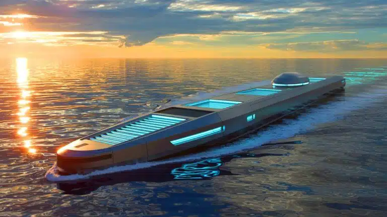« La Chine se dit totalement dépassée » : des navires nucléaires occidentaux pourraient naviguer 10 ans sans ravitaillement Illustration de navires nucléaires innovants en mer pour une autonomie énergétique prolongée. Image réalisée par IA.