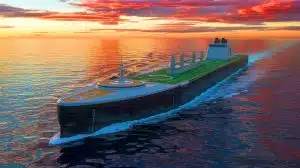 Illustration de navires nucléaires innovants naviguant en mer. Image réalisée par IA.