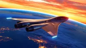 Illustration de l'avion spatial Aurora de Dawn Aerospace bouleversant l'industrie des lancements spatiaux. Image réalisée par IA.
