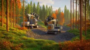 Illustration de l'exploration d'un gisement de thorium dans les Vosges par une entreprise chinoise. Image réalisée par IA.