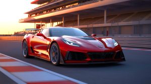 Illustration de la Chevrolet Corvette ZR1X, première hypercar hybride du constructeur. Image réalisée par IA.