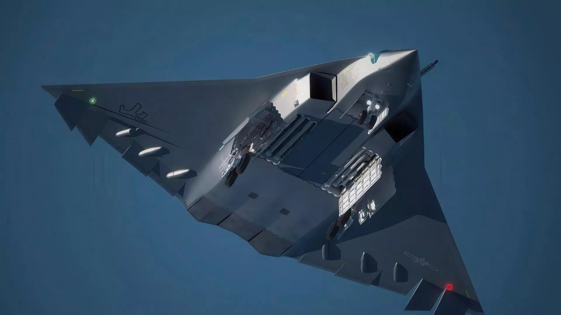 Les médias d'État chinois indiquent que l'avion furtif J-36 mesurerait environ 23 mètres de long et pourrait peser jusqu'à 54 tonnes, ce qui est bien plus grand que les chasseurs de cinquième génération actuellement en service en Chine.