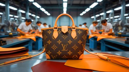 Illustration de Donald Trump visitant le site de production texan de LVMH. Image réalisée par IA.