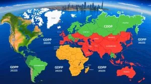 Illustration de la France rétrogradée à la 24e place des pays les plus riches, mettant en lumière la montée de petites nations et pays pétroliers. Image réalisée par IA.