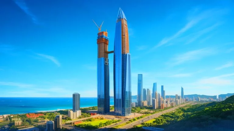 « La tour qui touche les nuages » : le Brésil s’offre le plus haut gratte-ciel résidentiel jamais construit Illustration de la Senna Tower, futur gratte-ciel résidentiel le plus haut du monde, en hommage à Ayrton Senna. Image réalisée par IA.