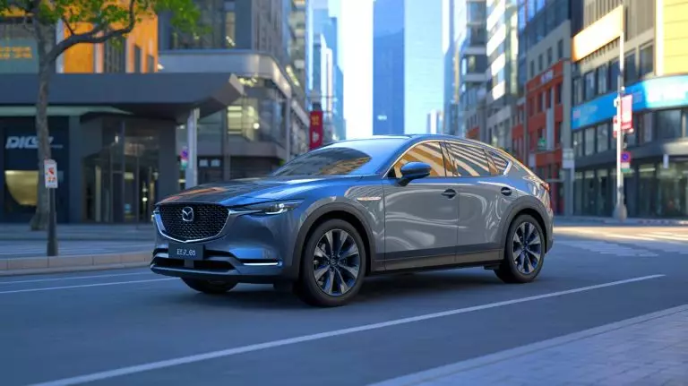 Illustration de l'innovant Mazda EZ-60, SUV électrique conçu pour le marché chinois. Image réalisée par IA.