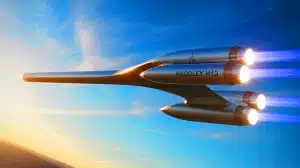 Illustration de l'avion hypersonique Talon-A équipé de moteurs Hadley H13 améliorés. Image réalisée par IA.